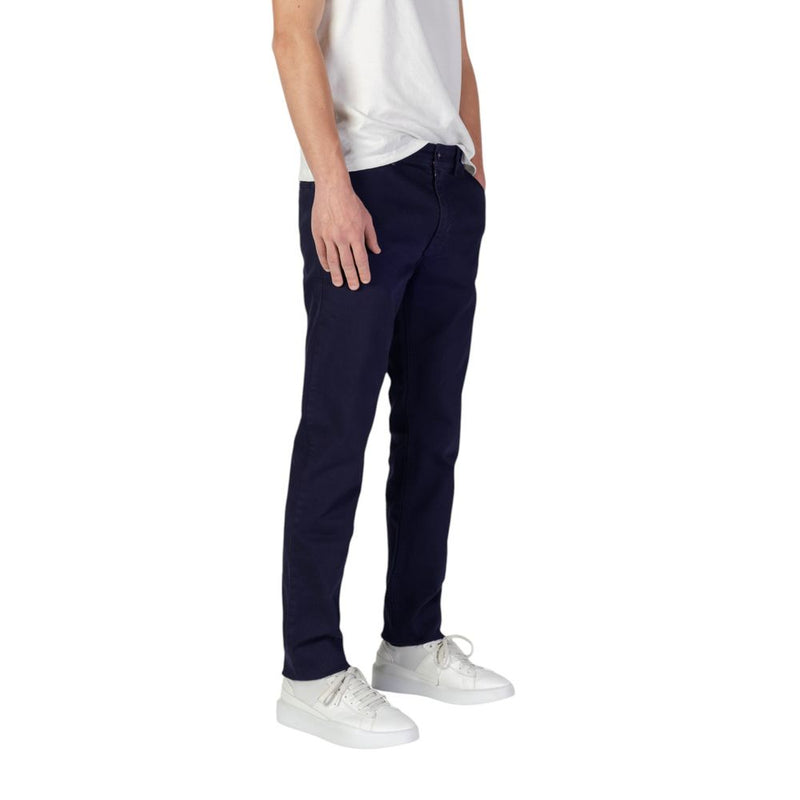 Blue Cotton Skinny Pants