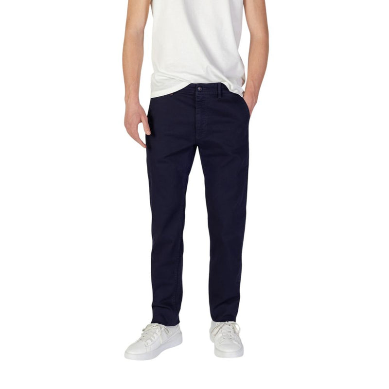 Blue Cotton Skinny Pants