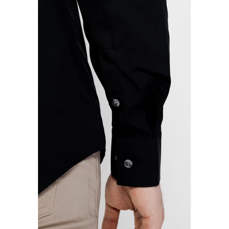Black Cotton Dress Shirt