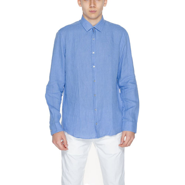 Blue Linen Dress Shirt