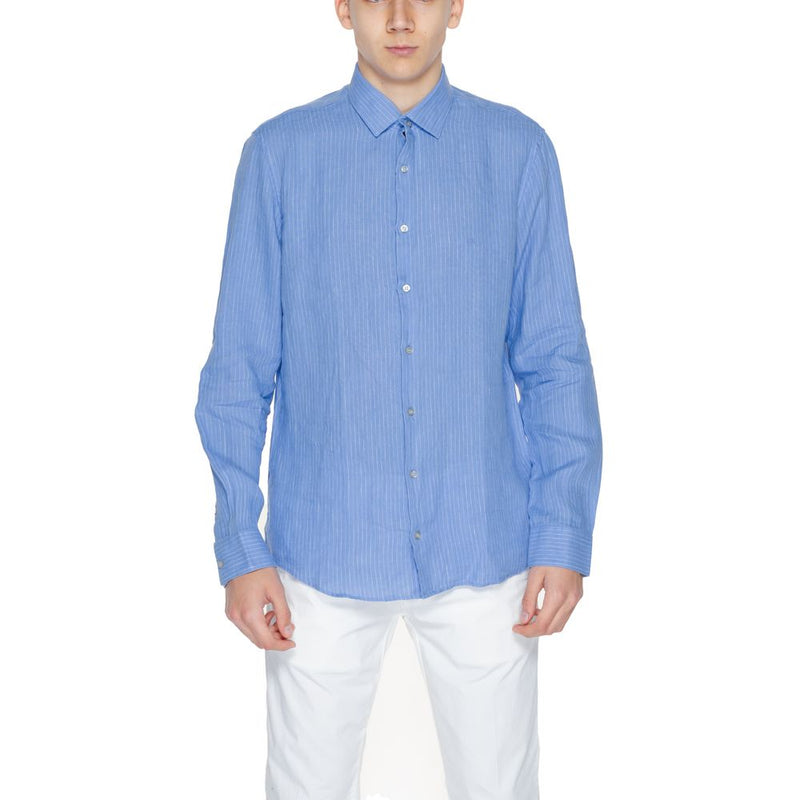 Blue Linen Dress Shirt