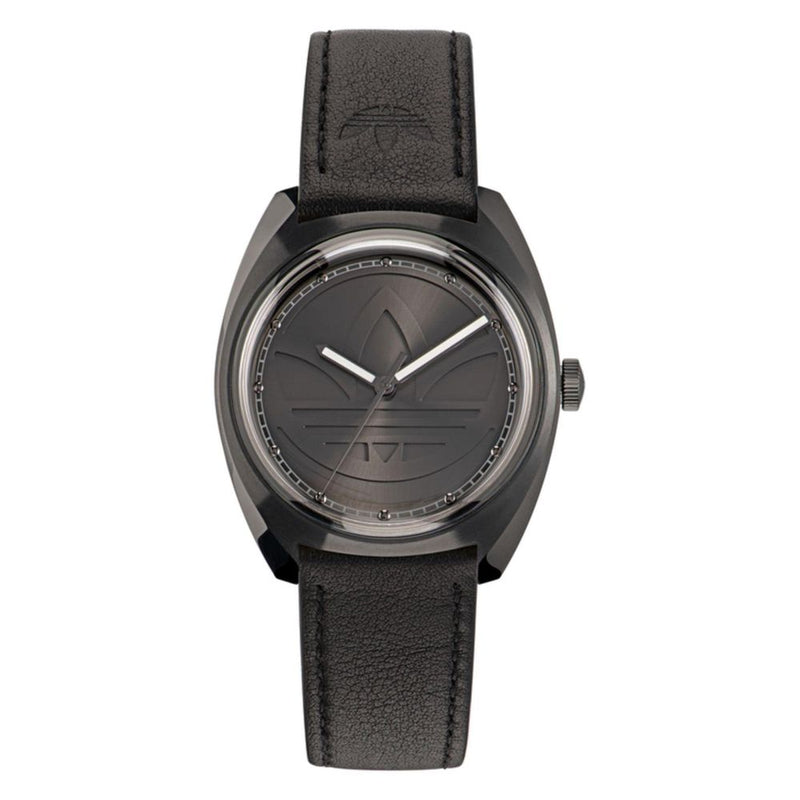 Black Leather Dress Watch