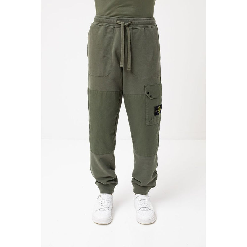 Green Cotton Men's Tracksuit Pant