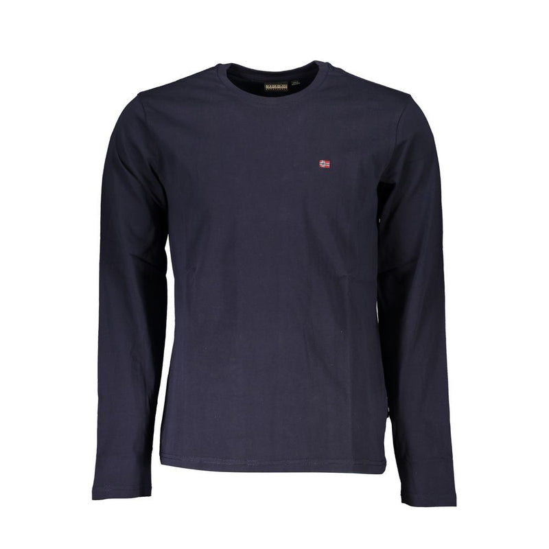 Blue Cotton Long Sleeve T-Shirt