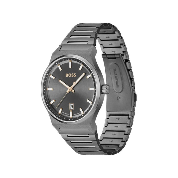 Gray Stainless Steel Dress Watch