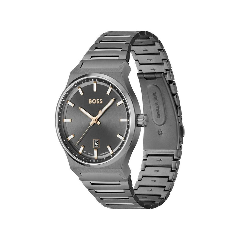 Gray Stainless Steel Dress Watch