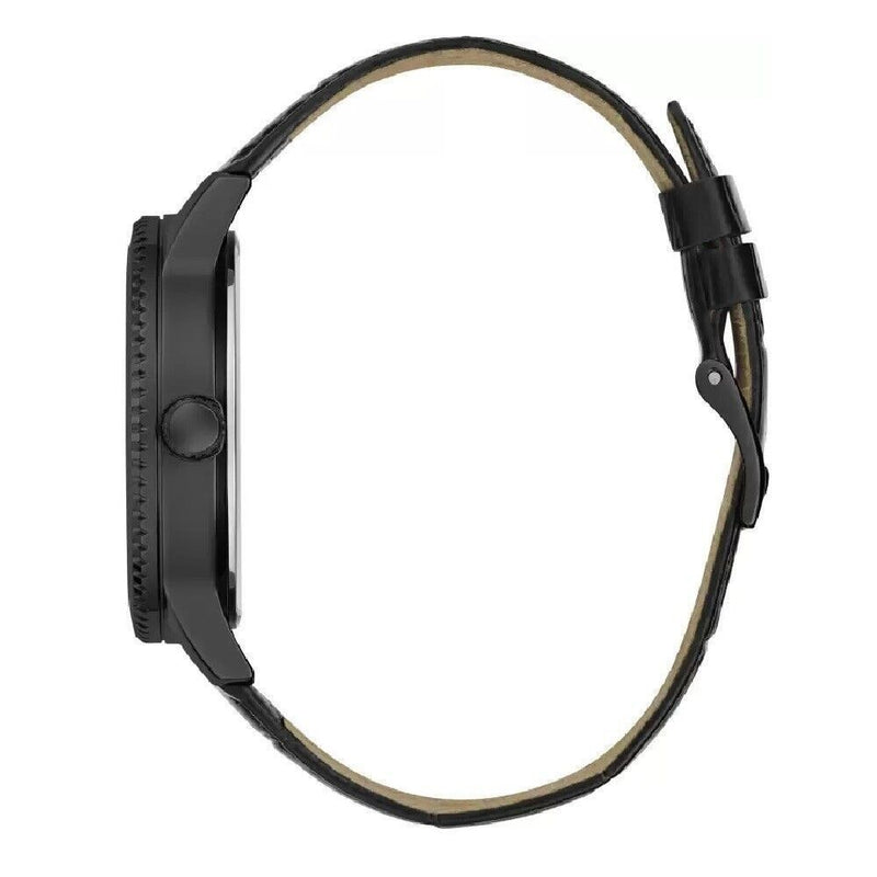 Black Leather Dress Watch