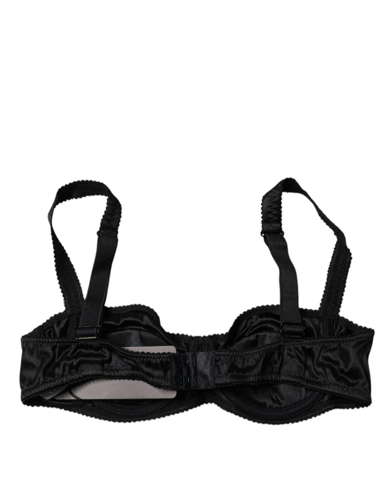 Black Silk Stretch Balconette Brassiere Underwear