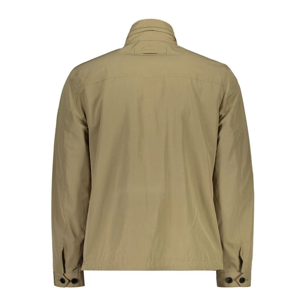 Beige Polyester Men Jacket