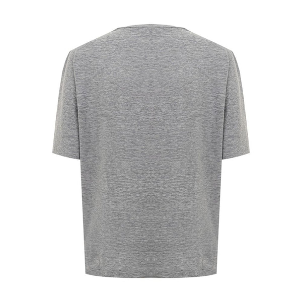 Chic Gray Cotton Tee for the Modern Woman