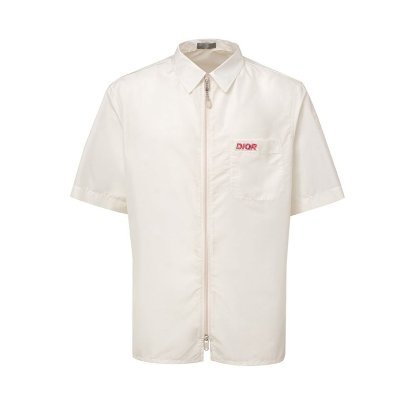 White Polyester Shortsleeve Shirt