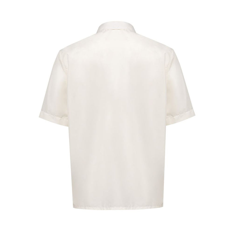 White Polyester Shortsleeve Shirt