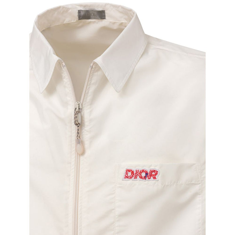 White Polyester Shortsleeve Shirt