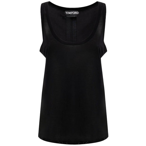 Black Silk Tank Top