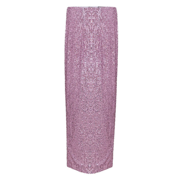 Pink Polyester Long Skirt