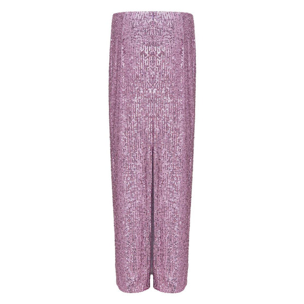 Pink Polyester Long Skirt