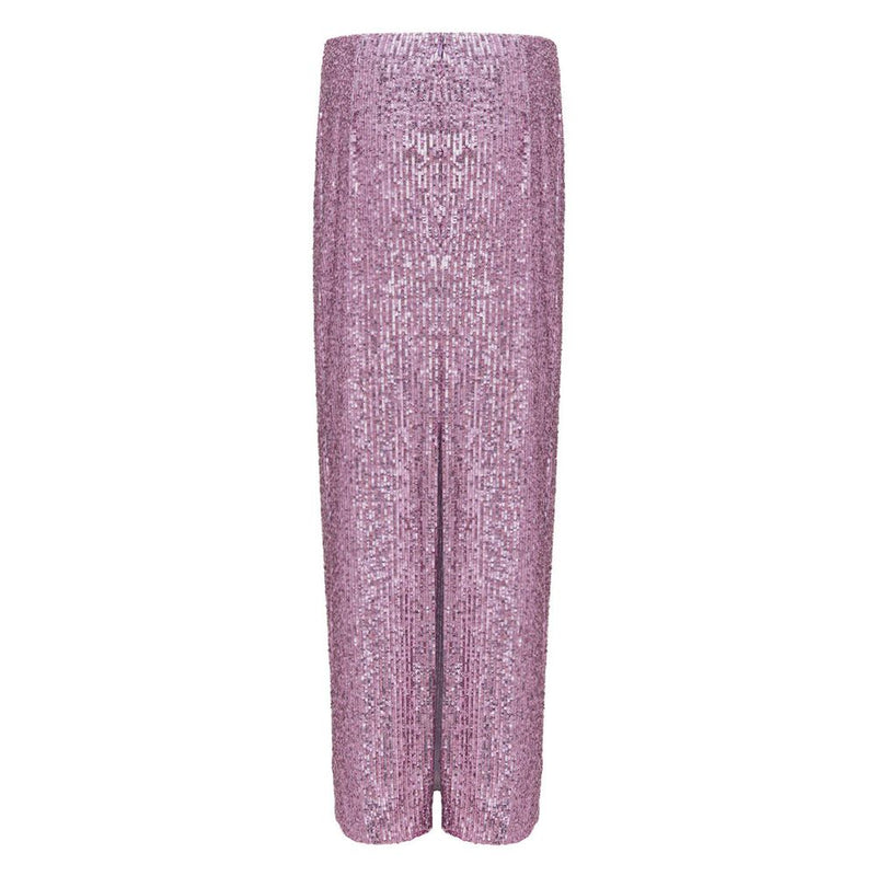 Pink Polyester Long Skirt