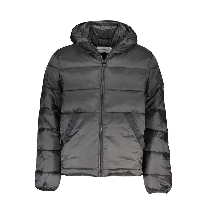 Black Polyester Men Jacket