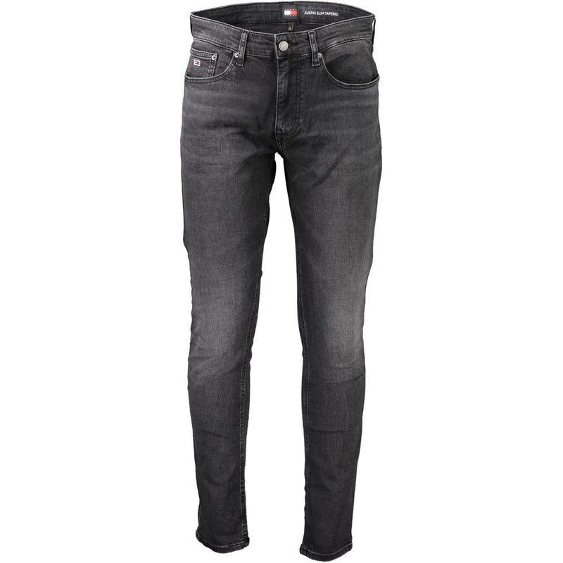 Black Cotton Slim Men Jeans