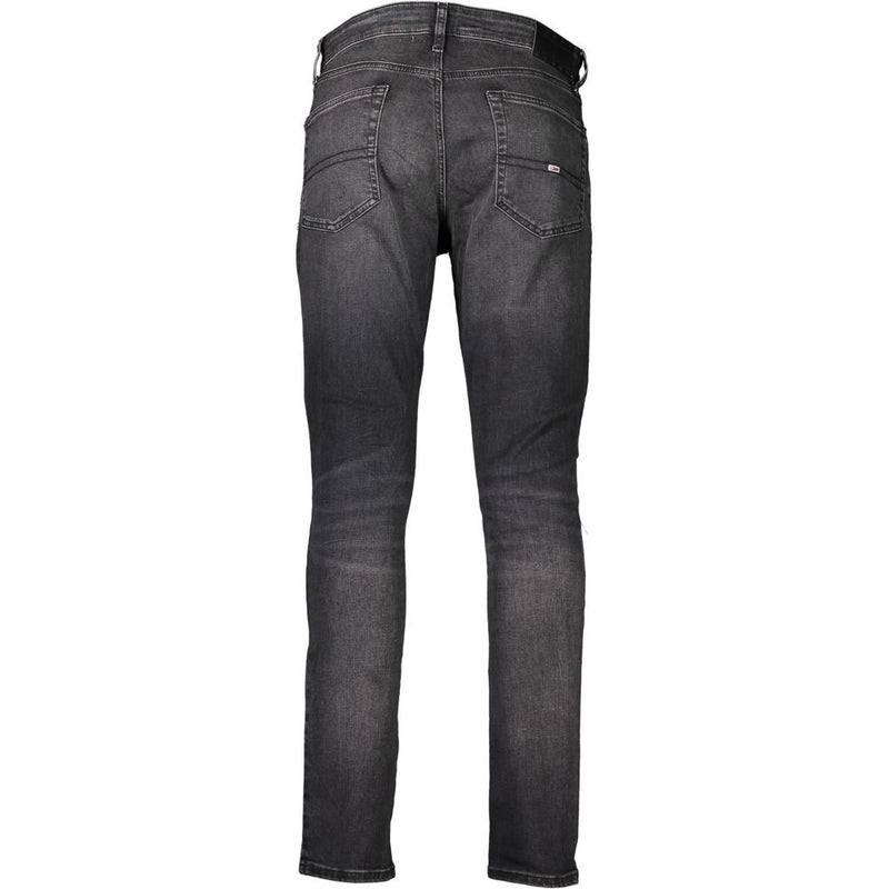 Black Cotton Slim Men Jeans