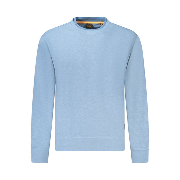 Blue Cotton Men Sweater