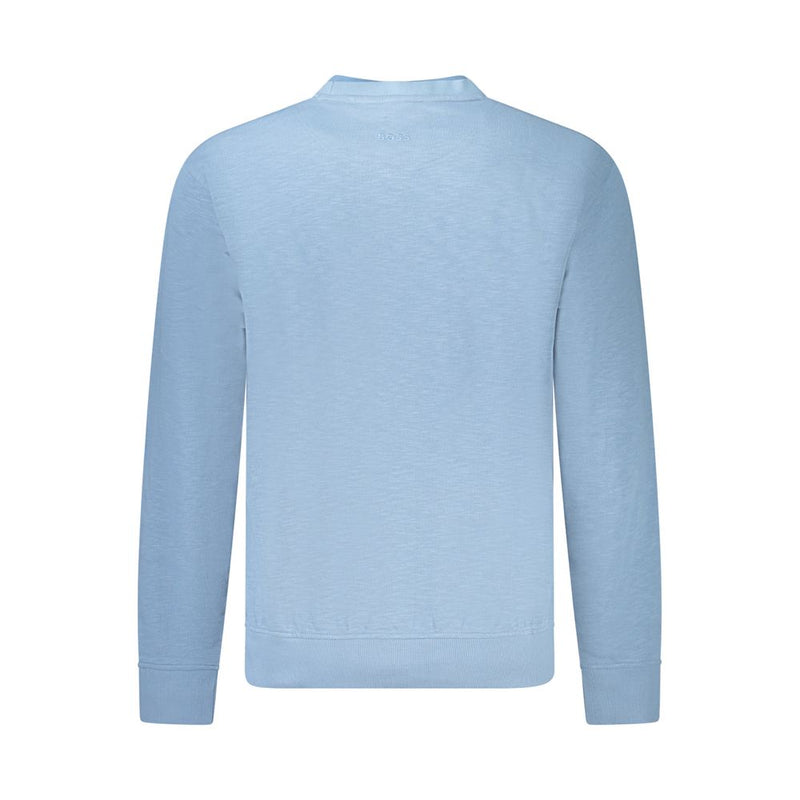 Blue Cotton Men Sweater