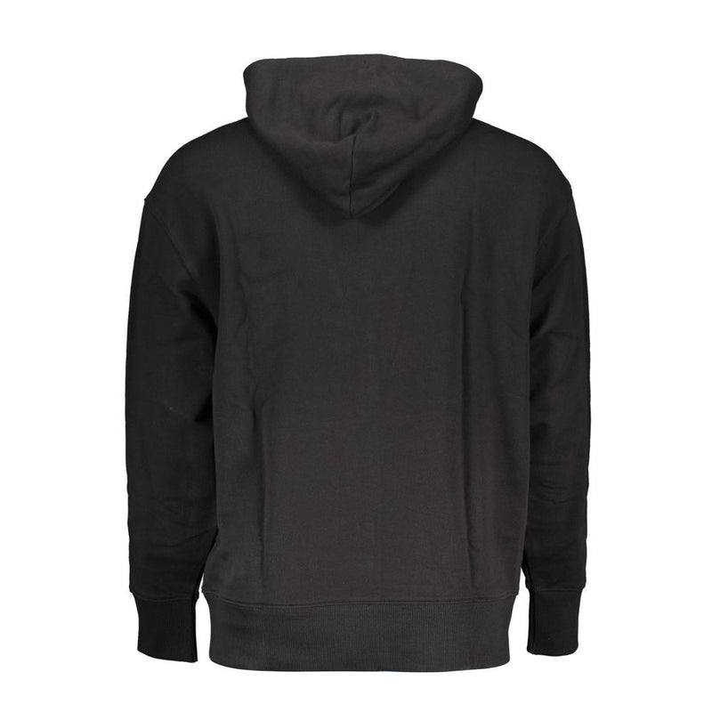 Black Cotton Men Sweater Hoodie