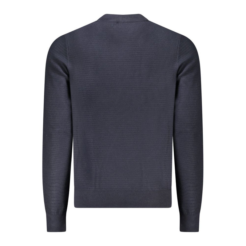 Blue Cotton Men Sweater