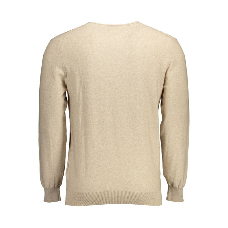 Beige Cotton Men Sweater