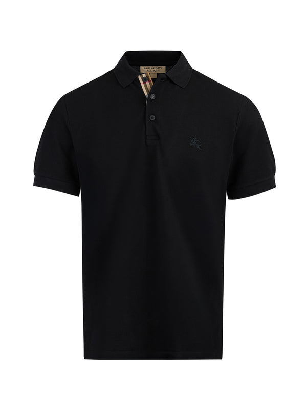 Black Cotton Collared Polo Shirt