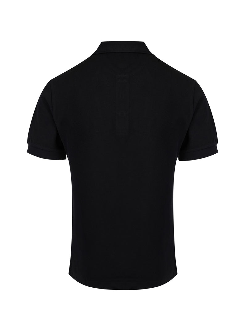 Black Cotton Collared Polo Shirt