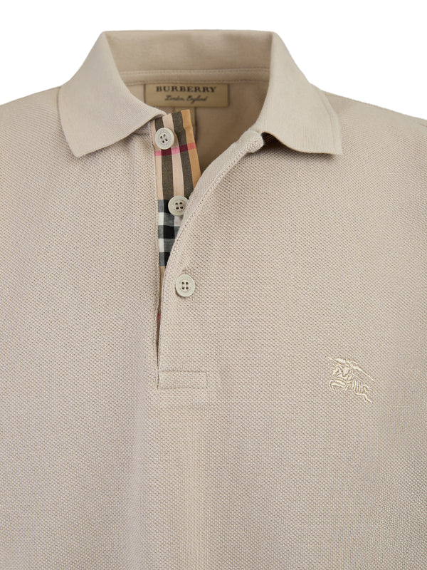 Pale Stone Cotton Collared Polo Shirt