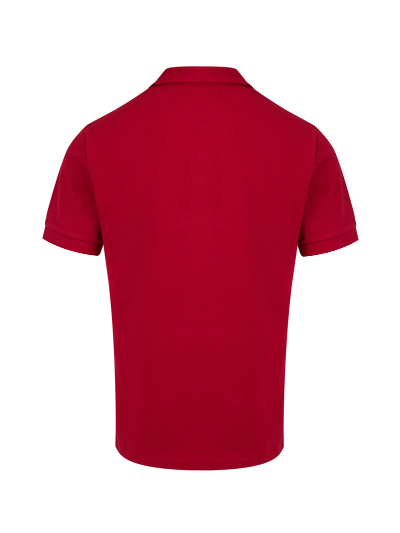 Red Cotton Collared Polo Shirt