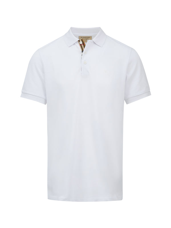 White Cotton Collared Polo Shirt
