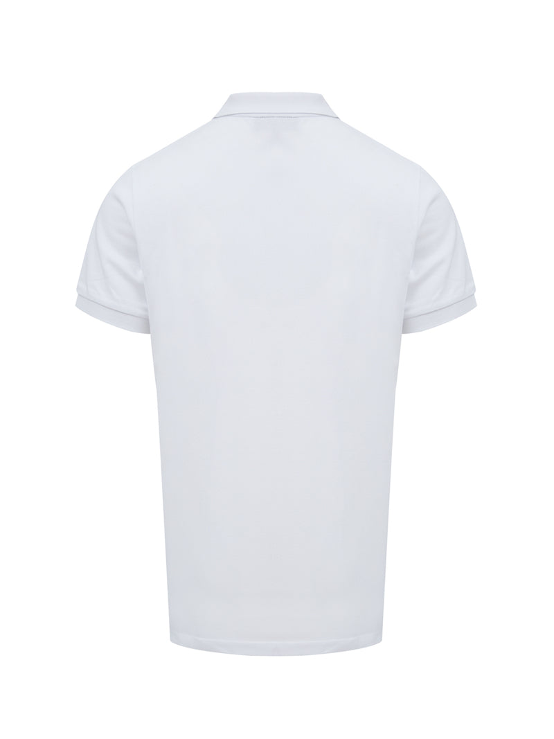 White Cotton Collared Polo Shirt