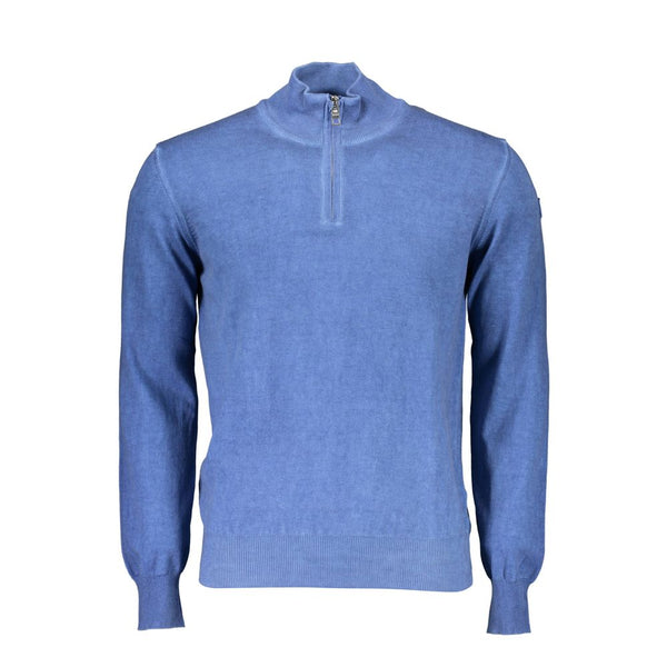 Blue Cotton Men Sweater