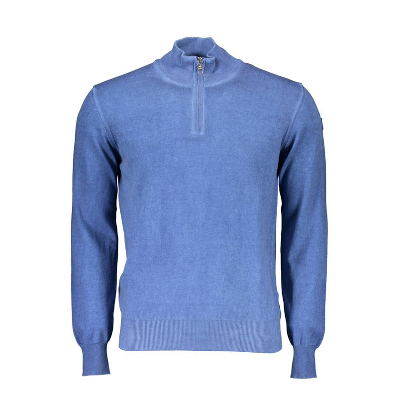 Blue Cotton Men Sweater
