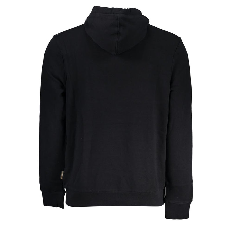 Black Cotton Men's Hooded Sweater