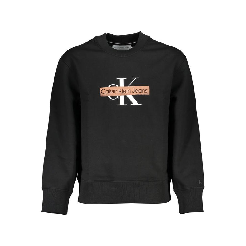 Black Cotton Men Sweater