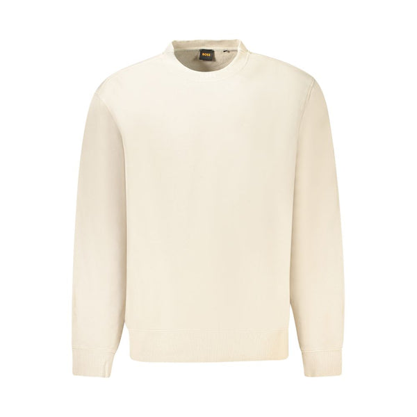 Beige Cotton Men Sweater