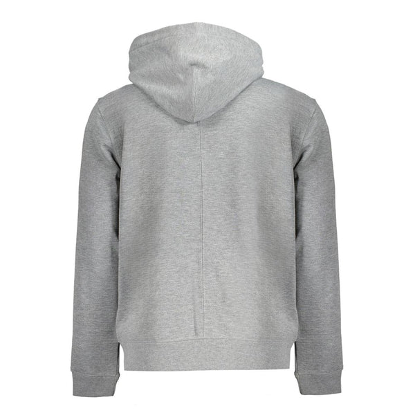 Gray Recycled Polyester Men Hoodie