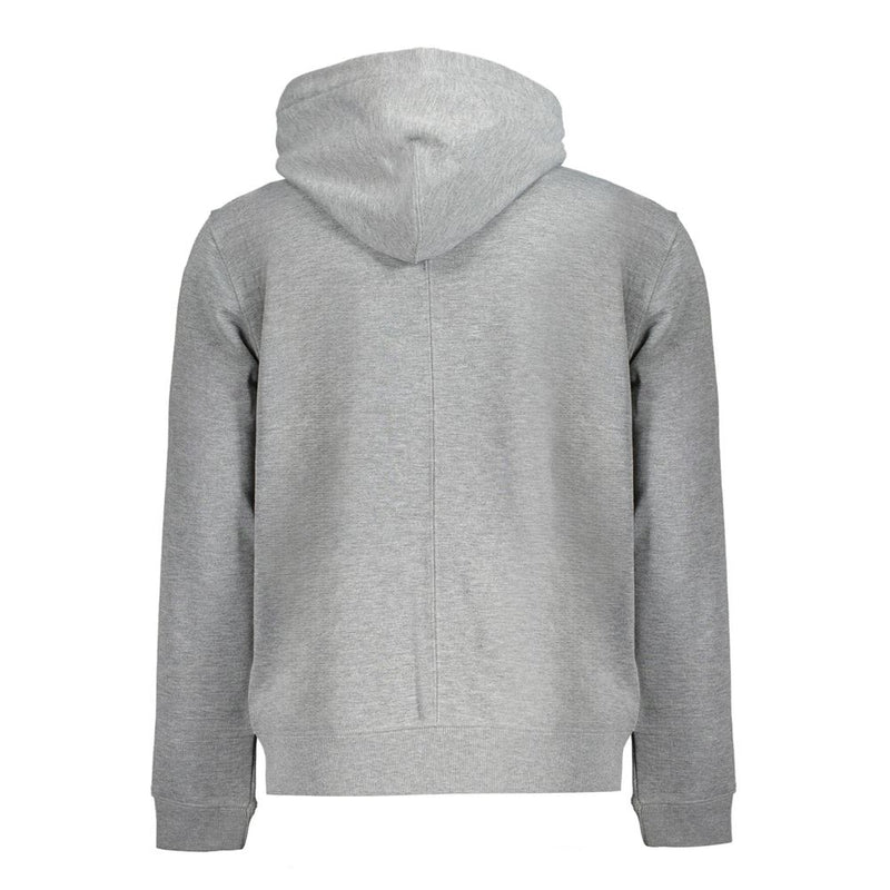 Gray Recycled Polyester Men Hoodie