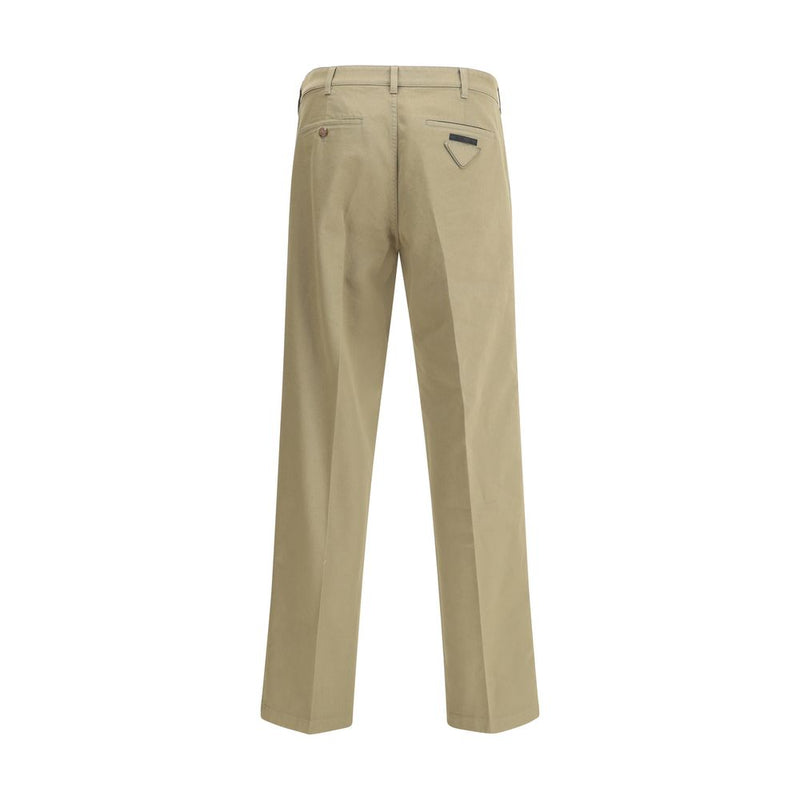 Beige Cotton Chino Pants