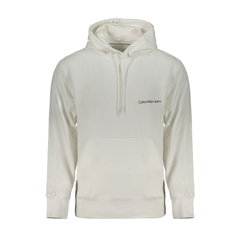 White Cotton Men Sweater with Hood