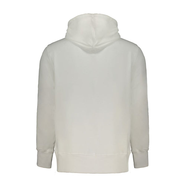 White Cotton Men Sweater with Hood