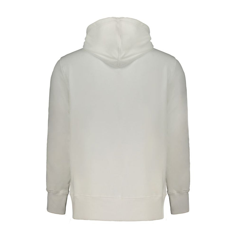 White Cotton Men Sweater with Hood