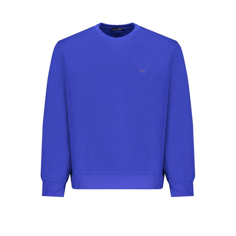 Blue Cotton Men Sweater
