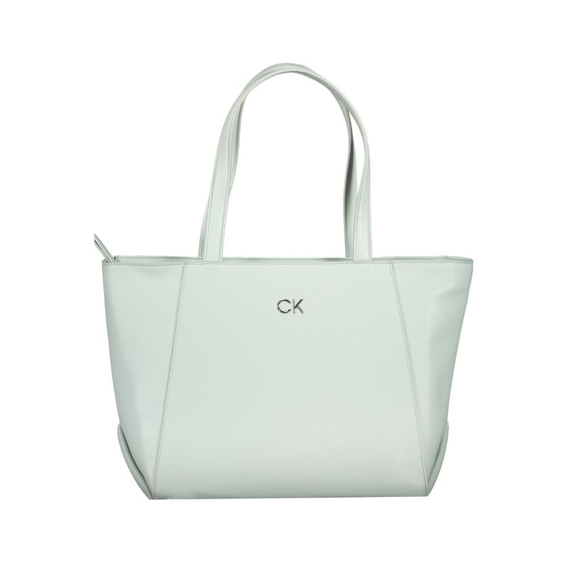 Light Blue Polyethylene Women Handbag