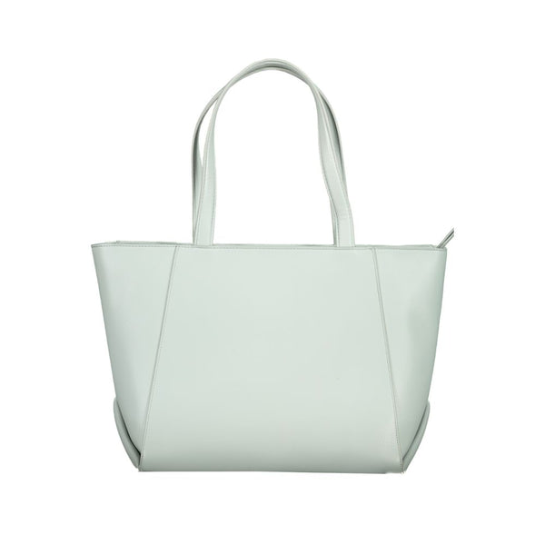 Light Blue Polyethylene Women Handbag