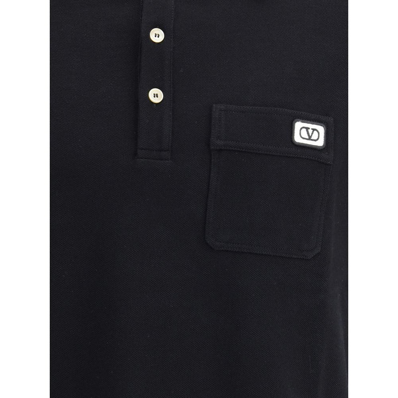 Black Cotton Polo Shirt
